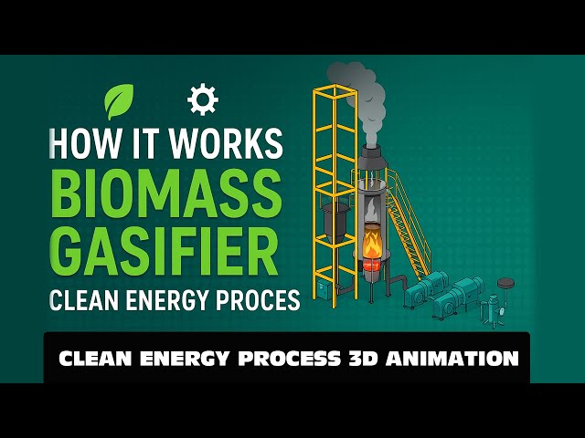 Biomass Gasifier Explained | Clean Energy Animation | Industrial 3D Technical Animation