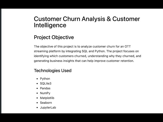 Customer Churn Analysis Project Overview | {SQL & Python Portfolio Project – Part 1}