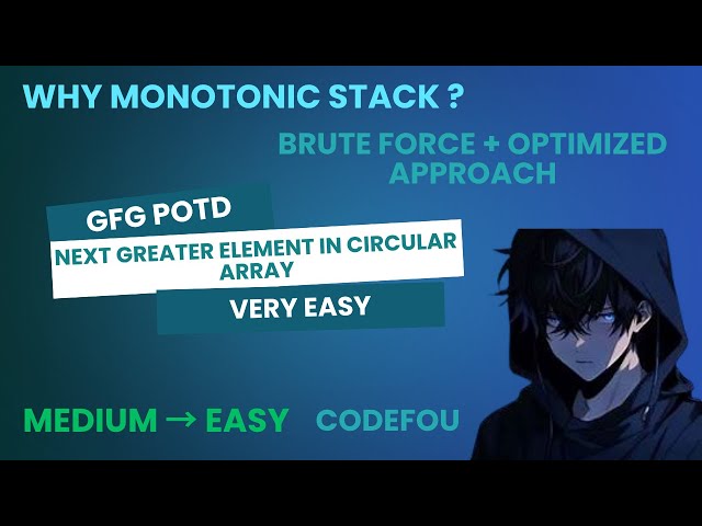 GFG POTD Next Greater Element in Circular Array 07/07/25 | JAVA | C++