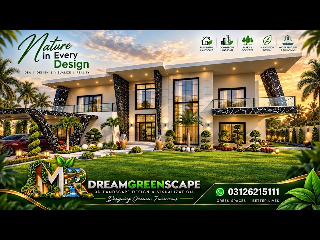Modern Luxury House Landscape Design | Stunning 3D Landscape Visualization 🌿🏡 | MR DREAMGREENSCAPE