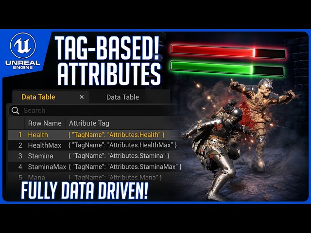 Build a Tag Based RPG Attributes System (C++) in UE5 — Composition, Data-Driven