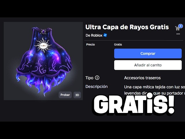 RÁPIDO! CONSIGUE FÁCIL CAPA DE RAYOS y MAS ITEMS GRATIS en Roblox.