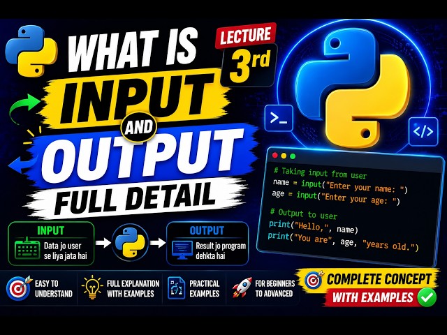 Python Lecture 3 🔥 What is Input & Output? | Full Detail Explained with Examples