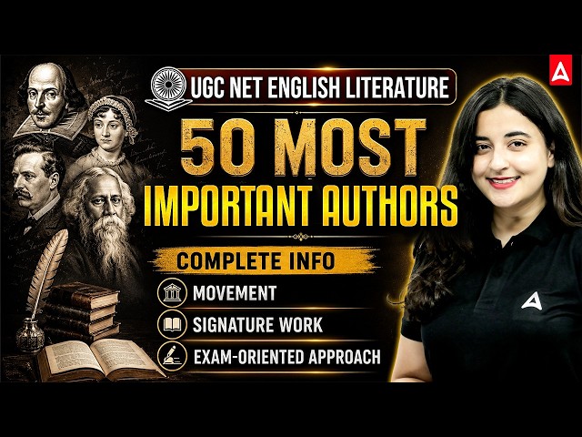 UGC NET English Literature | UGC NET English 50 Most Important Authors By Aishwarya Ma'am