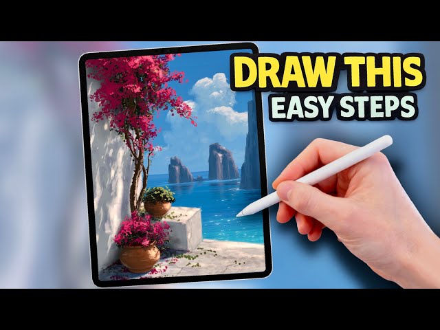 Draw a Beautiful Mediterranean Seascape in Procreate | Easy Step-by-Step Tutorial