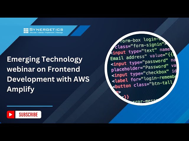 "Emerging Technology webinar on Frontend Development with AWS Amplify"