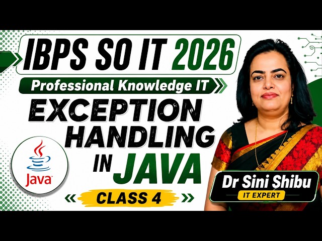 Exception Handling in Java || ||  By Dr. Sini Shibu (IT Expert)