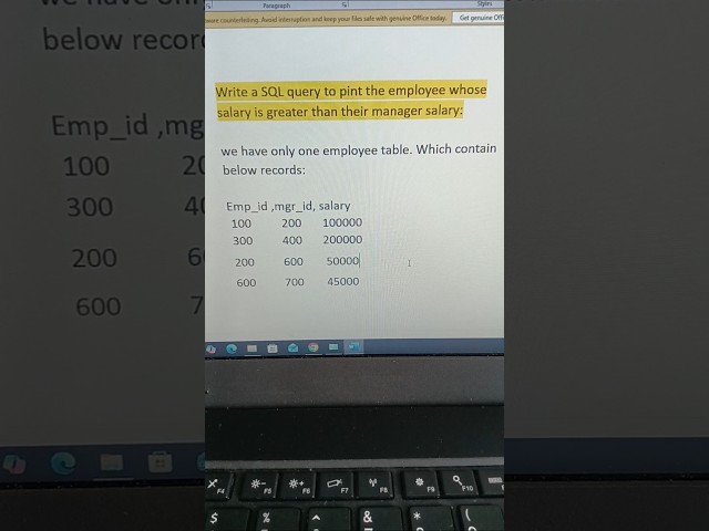 SQL query to print employees whose salary is greater than their manager#SQL interview query question