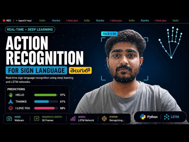 Tutorial 68: Sign Language Action Recognition | LSTMs | Telugu | Deep Learning