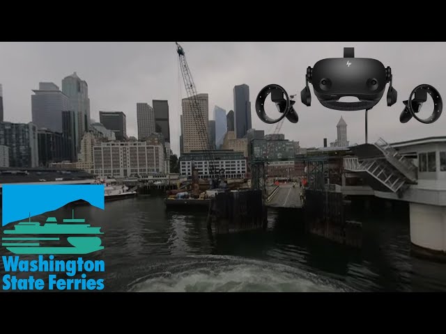VR180 3D Washington State Ferry Docking - Bainbridge Island Ferry Arrival - Seattle Ferry Terminal