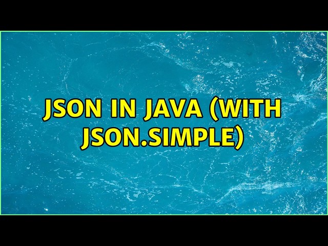 JSON in Java (With JSON.simple)