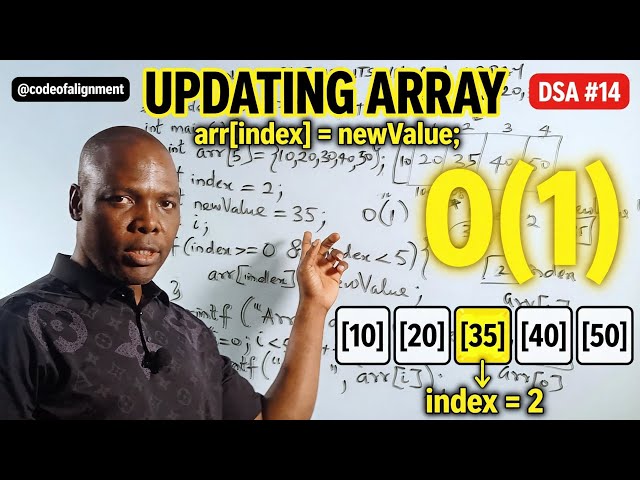 Updating an Element in an Array. #DSA14 #education #codeofalignment #datastructures