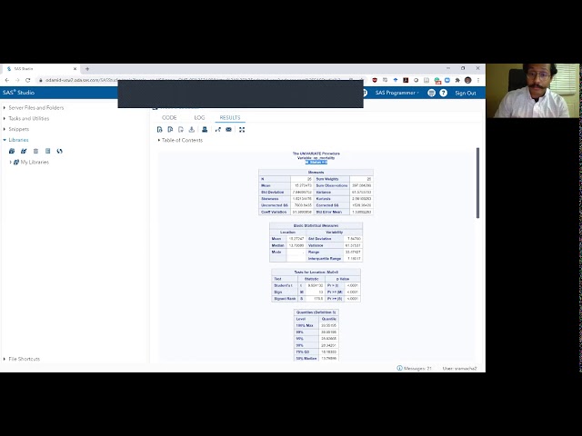 SAS Bootcamp 6.1 - Descriptive statistics