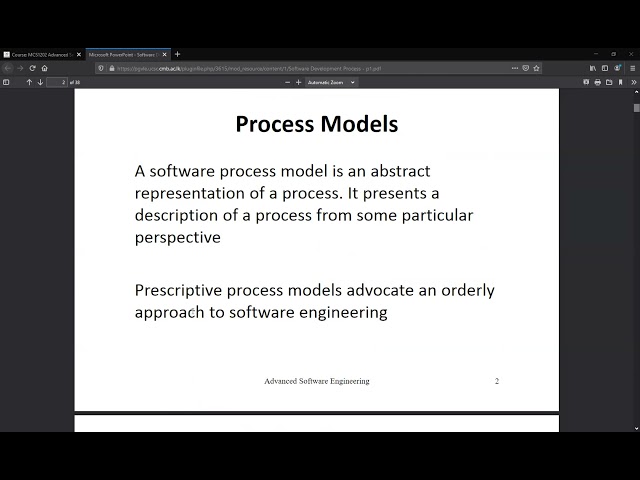 Discussion on Software Process and Models