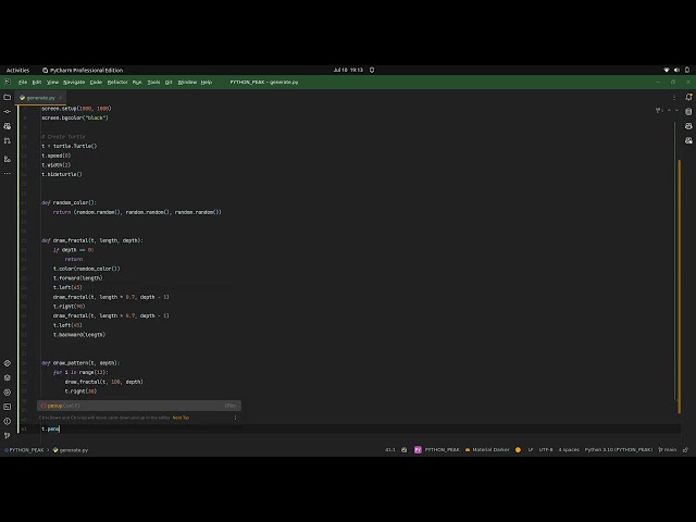 How to create fractal art? intricate fractal #art with python turtle
