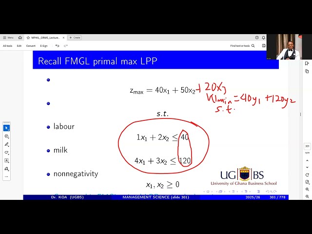L2b Mgt Sc Duality in LP Mphil