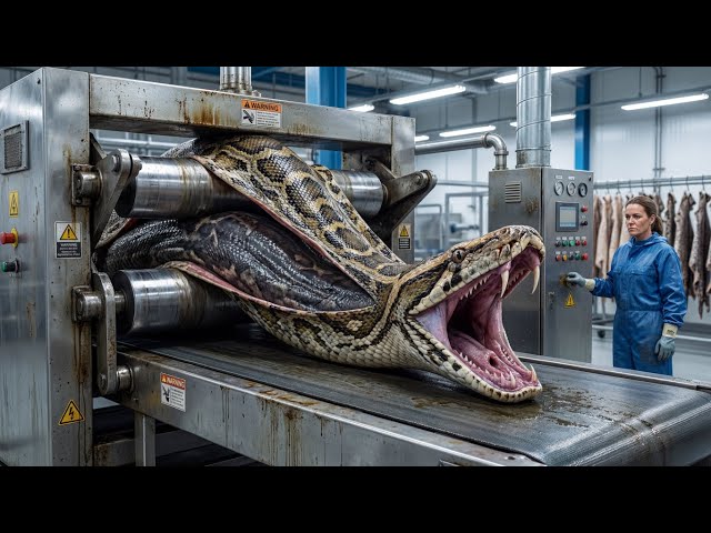Inside the Giant Python Bones Factory: From Raw Skeletons to Medicine Capsules (Full Process)