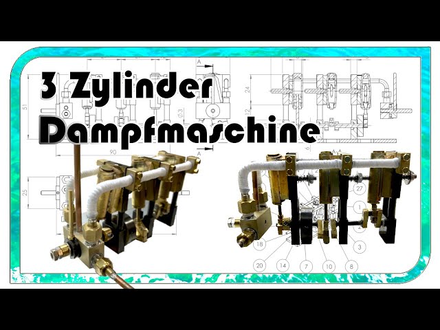 3 Zylinder Oszillierende Modelldampfmaschine