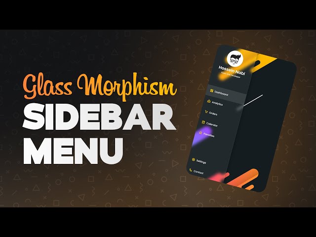 Glassmorphism Sidebar Menu using Only HTML & CSS