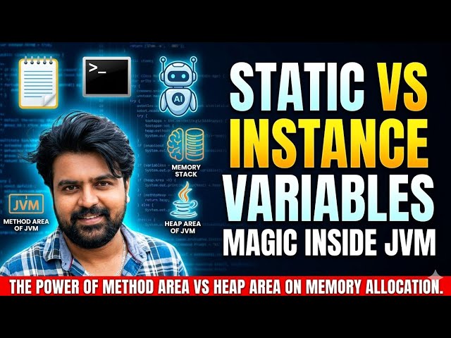 Java Low Level Basics -The memory allocation for static and instance variables - Explained in detail