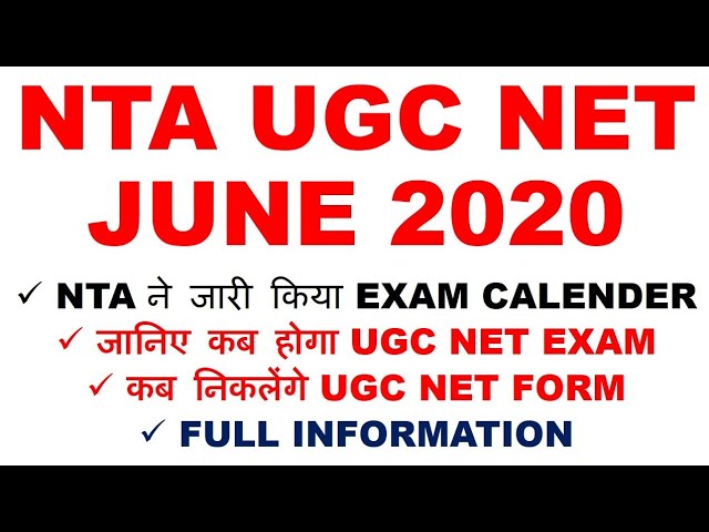 ugc net june 2020 Exam date notification