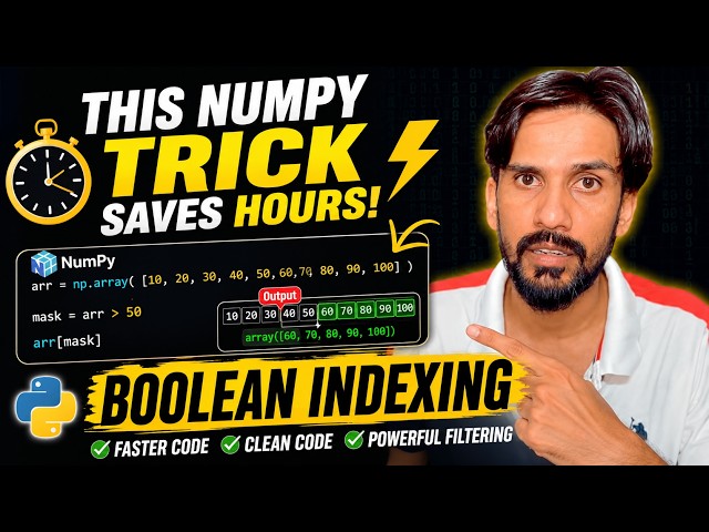 Boolean Indexing in NumPy Explained | Filter Data Like a Pro 🔥 | Python NumPy Tutorial