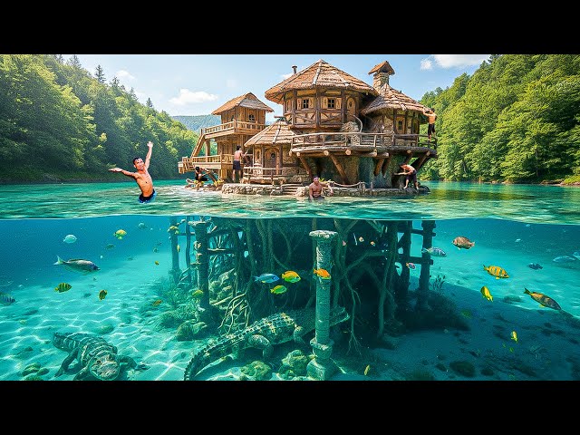 200 Days Building an Eco-Friendly Floating Housing Complex With Pools System Using Primitive Tools