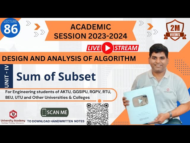DAA86: Sum of Subset Problem Using Backtracking Algorithm | Sum of Subset Problem Examples