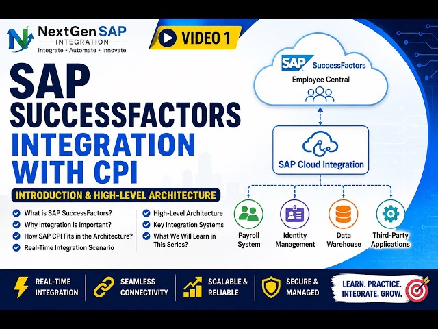 SAP SuccessFactors Integration with CPI | Introduction & Architecture | Employee Central | Video 1