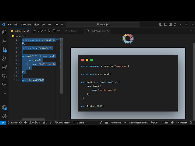 How to Take Screenshots of Source Code in VS Code Using Codesnap Extension Full Tutorial