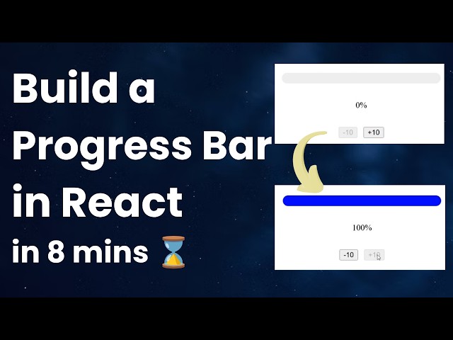Build a Progress Bar in React in 8 mins (Frontend Machine Coding Interview Question) 🧑‍💻 #reactjs