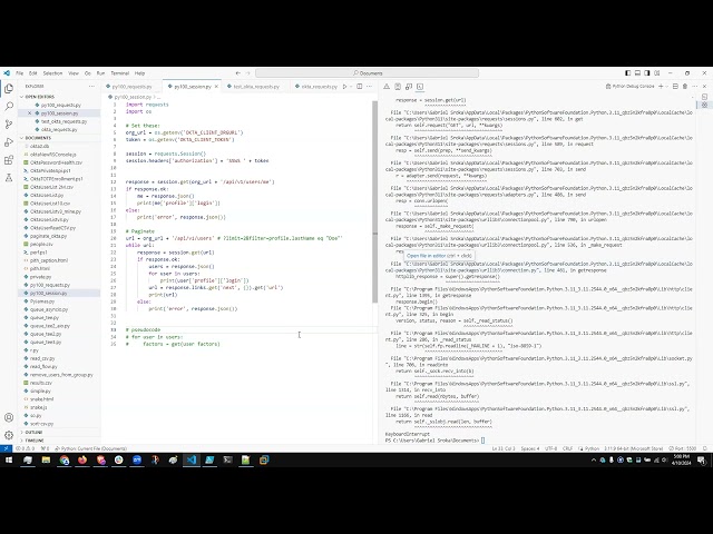 Okta API with Python Requests, session 2
