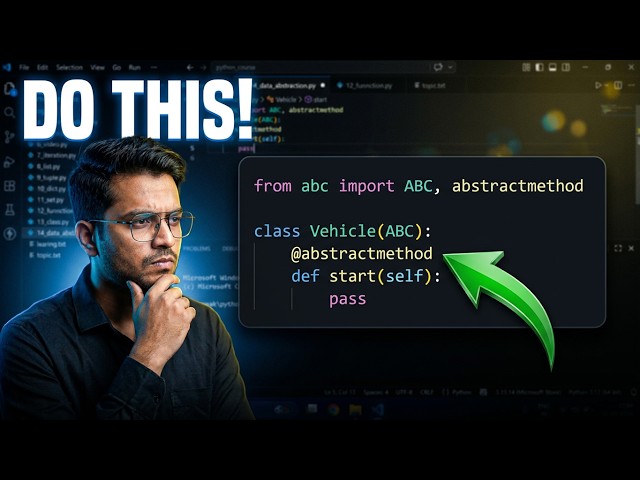 Python Data Abstraction Explained in Hindi | OOPs Concept | Abstract Class & Abstract Method  Python
