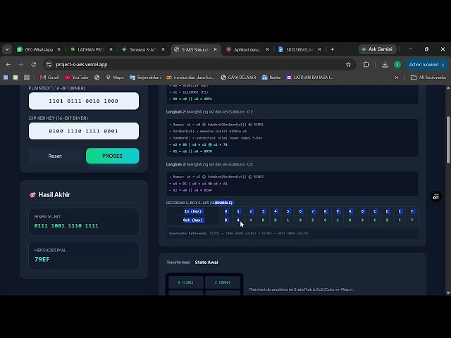 Project Simulasi Perhitungan S-AES