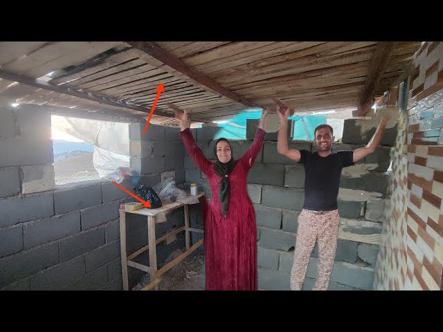 The joy of the bride and the construction of a beautiful kitchen in the mountains