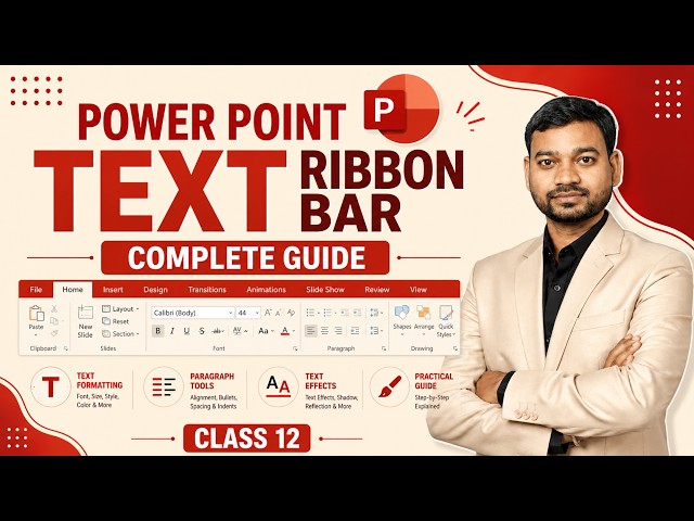 Power Point Text Ribbon Bar Complete Guide | Class 12
