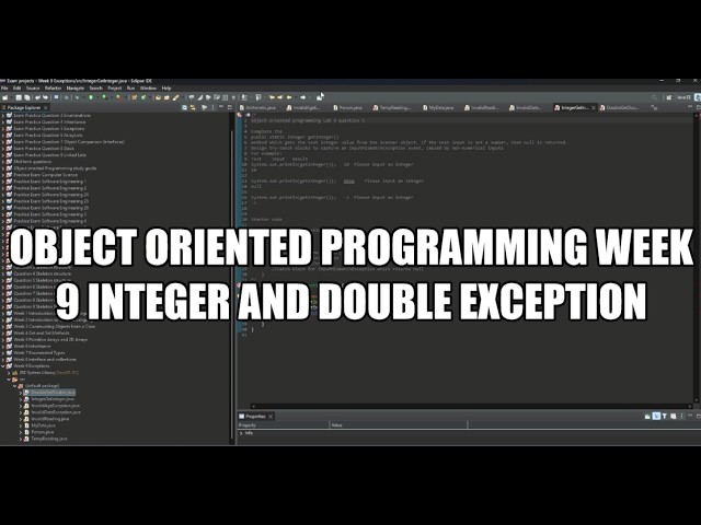 Object oriented programming week 9 integer and double exception