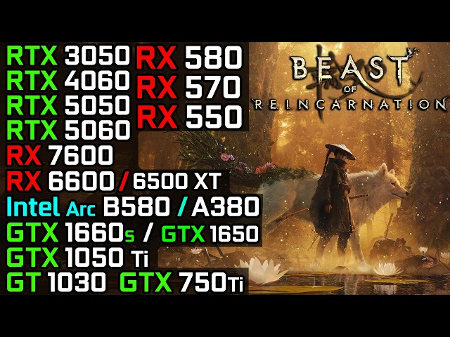 Beast of Reincarnation - RTX 3050 6GB, RX 580, GTX 1050 Ti, RX 7600, RX 6600, RTX 4060, RTX 5060