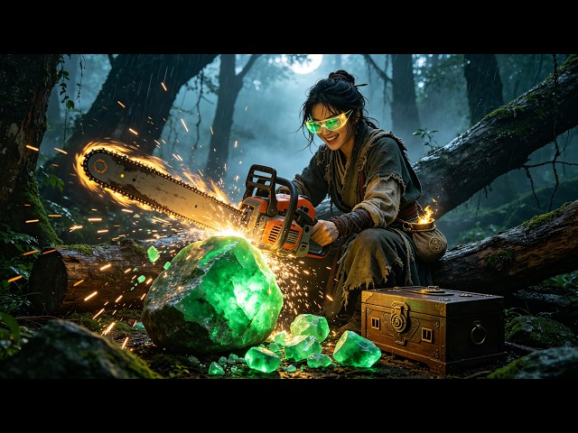 Glasses see through,saw cuts through!Woman travels back,gets a magic bag,unlocks tools,and gets rich