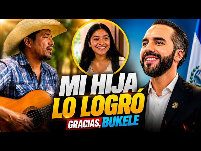 A Humble Father Sings to Bukele, Thanking Him for the Scholarship That Changed His Daughter's Future