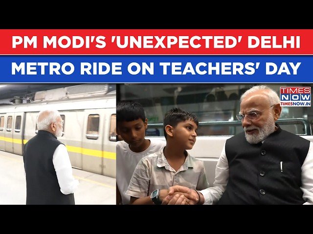 PM Modi Takes Delhi Metro To Reach SRCC For Centenary Event | Heartwarming Interaction With Kids