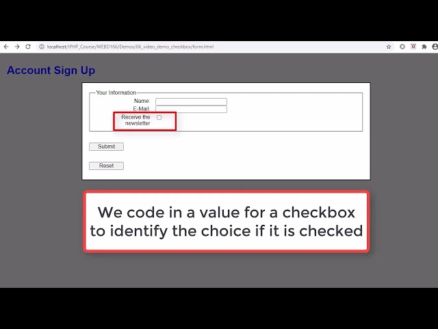Chapter 6: Working with Checkboxes and PHP
