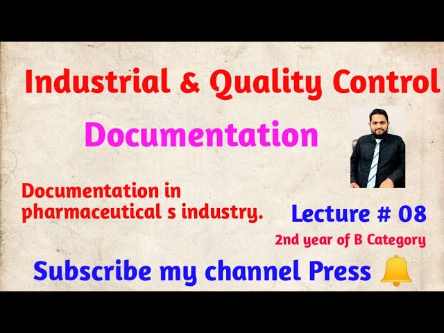 Pharmaceutical Documentation & GMP of industry @PharmacistTayyebOfficial