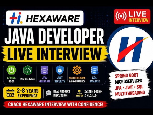 🔔 Hexaware Java Developer LIVE Interview | Spring Boot | Microservices | JPA