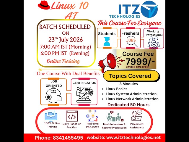 Linux + AI Administration Day 1 RHEL 10  for Beginners and Prof  Balachandar Raj | ITZ Technologies