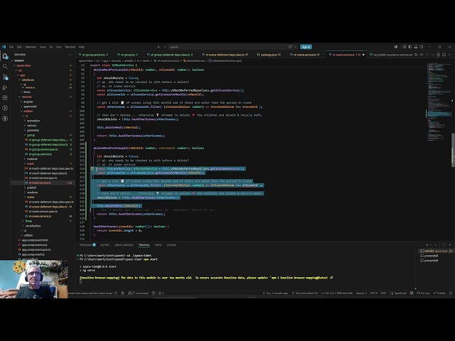ThreeJS and Angular Space And Time Application - Video 547: Group Refactor 009