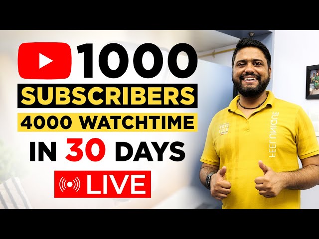 How To Get 1000 Subscriber and 4000 Watchtime In 30 Days - Live