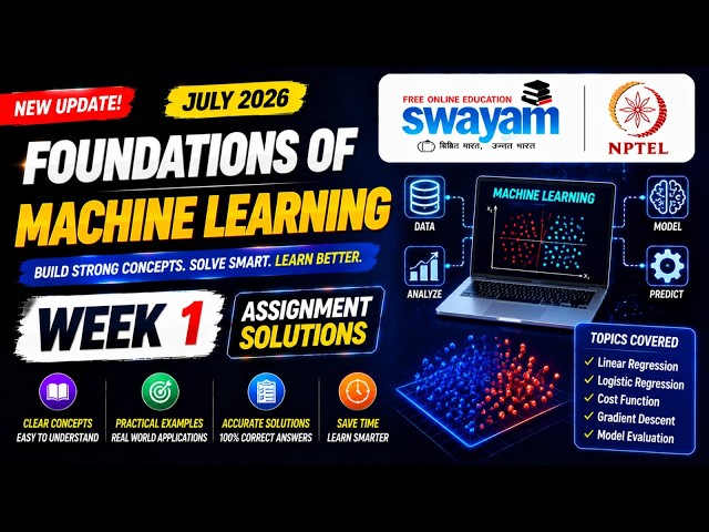 Foundations of Machine Learning Week 1 Assignment Answers 2026 | NPTEL July 2026 | 100% Correct