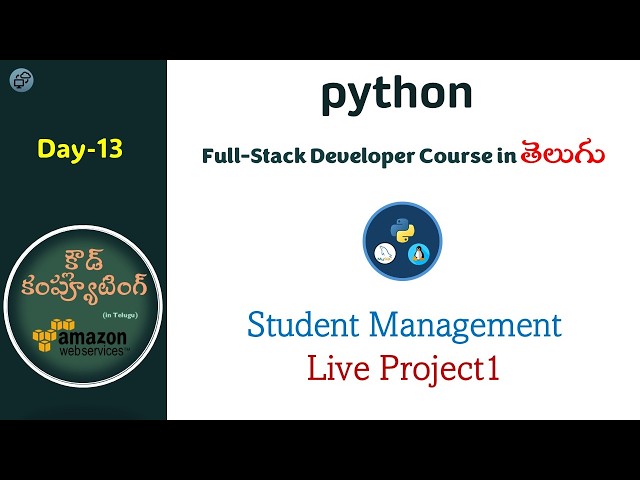 Day13 | Python full-stack developer course | Live Project1 | CCIT
