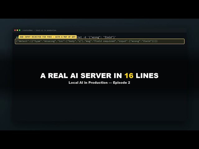 FastAPI Tutorial: Build an Agentic AI API in 16 Lines (Ollama) | Ep. 2